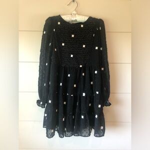 Poppies and Roses Black  Embroidered Girls Dress 8